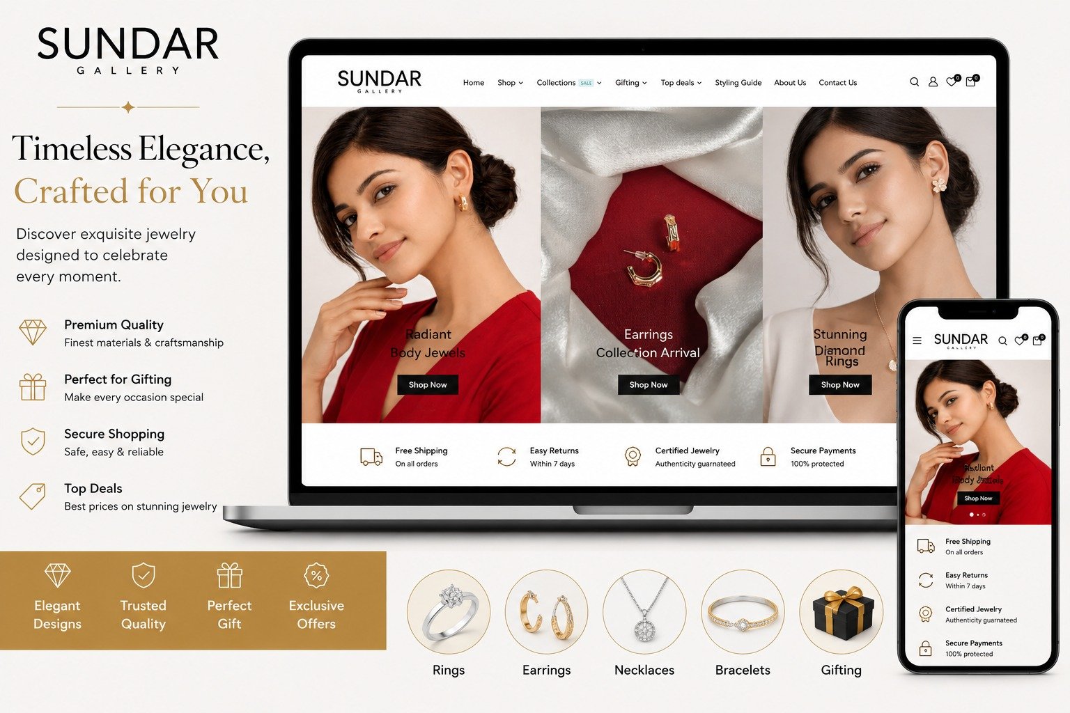 SundarLuxe – Jewellery E-commerce Website Theme